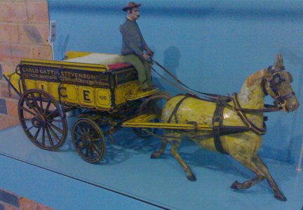 model of ice cart with horse and driver