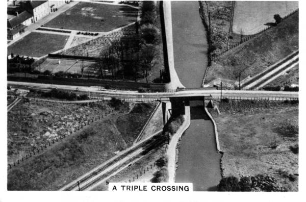 Three Bridges - Hanwell, aerial view pre-war Ariel view of canal railway and road in star pattern